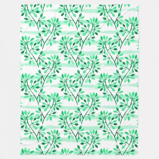 boomtakken met bladeren fleece deken (Voorkant)