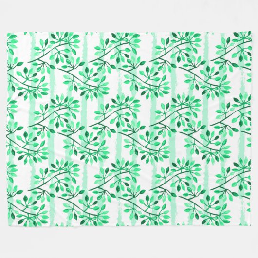 boomtakken met bladeren fleece deken (Voorkant (Horizontaal))