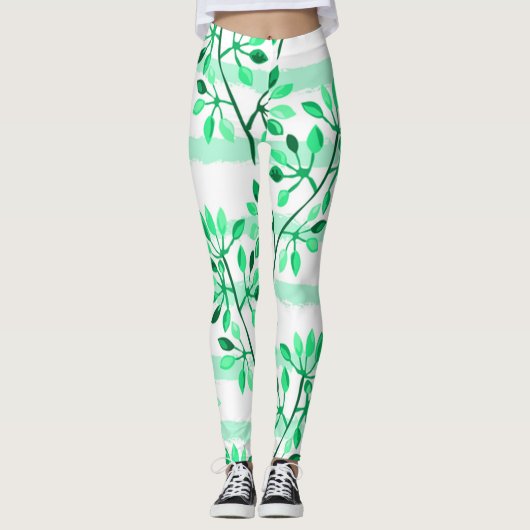 boomtakken met bladeren leggings (Voorkant)