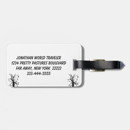 Boomtop Abstract Bagagelabel (Achterkant horizontaal)