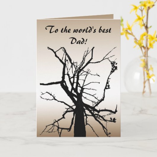 Boomtop Abstracte Vaderdag Kaart (Gele Bloem)