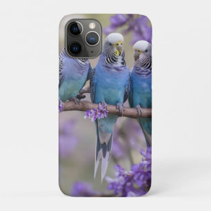 Boomtop Chatter: Blauwe Budgies in Jacaranda Tree, Case-Mate iPhone Case