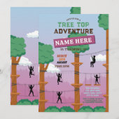 Boomtop Verjaardag Roze Meisje Adventure Park Outd Kaart (Voorkant / Achterkant)