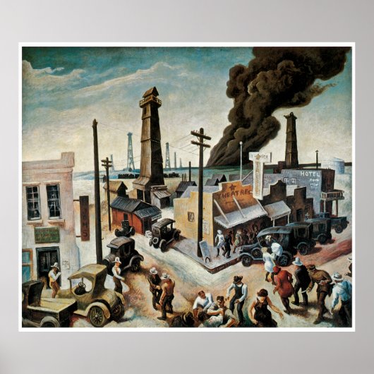 Boomtown van Thomas Hart Benton 1928 Poster (Voorkant)