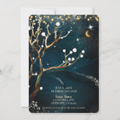 Boomverlichting voor rustieke avond bruiloft afnee kaart (Achterkant)