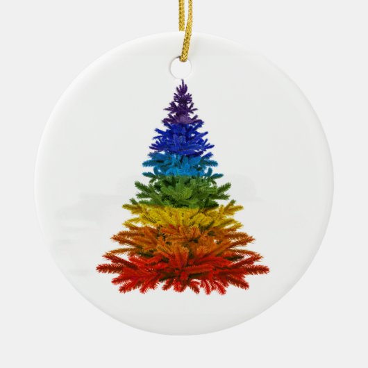 boomversiering RAINBOW Keramisch Ornament (Voorkant)