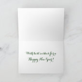 Boomversieringen op oud handschrift feestdagen kaart (Binnen)