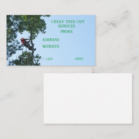 Boomverwijderingsservices Visitekaartje (Voorkant / Achterkant)