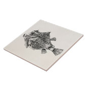  boomvis - Sjabloon watervis blanco Tegeltje (Zijkant)