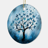 Boomvlies - Blauwe marmer Keramisch Ornament (Links)