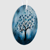 Boomvlies - Blauwe marmer Ornament (voorkant)