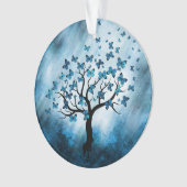 Boomvlies - Blauwe marmer Ornament (voorkant)