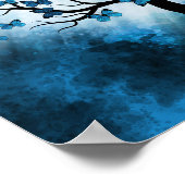 Boomvlies - Blauwe marmer Poster (Hoek)