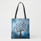 Boomvlies - Blauwe marmer Tote Bag (Voorkant)