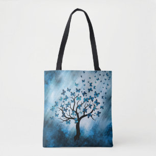 Boomvlies - Blauwe marmer Tote Bag