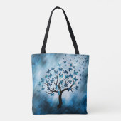 Boomvlies - Blauwe marmer Tote Bag (Achterkant)