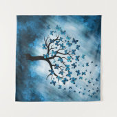 Boomvlies - Blauwe marmer Wandkleed (Voorkant (horizontaal))