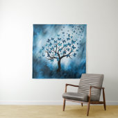 Boomvlies - Blauwe marmer Wandkleed (In situ)