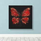 Boomvlies - Goud en rood Canvas Afdruk (Insitu (Houten vloer))