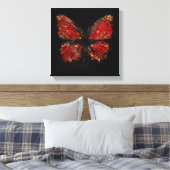 Boomvlies - Goud en rood Canvas Afdruk (Insitu (Slaapkamer))