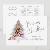 Boomvorm Foto 2026 Kalender Vrolijk Kerstfeest Feestdagenkaart (Voorkant / Achterkant)