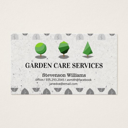 Boomvormen | Landschappelijke tuinbouw Visitekaartje (Voorkant)