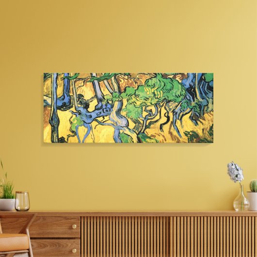 Boomwortelen en boomstammen door Vincent van Gogh Canvas Afdruk (Insitu (Woonkamer))