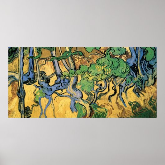 Boomwortelen en boomstammen door Vincent van Gogh Poster (Voorkant)