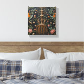 Boomwortels in botanische stijl canvas afdruk (Insitu (Slaapkamer))