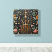 Boomwortels in botanische stijl canvas afdruk (Insitu (Houten vloer))