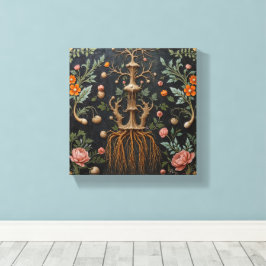 Boomwortels in botanische stijl canvas afdruk
