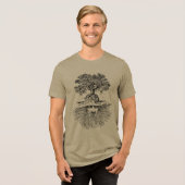 Boomwortels man Tri-Blend shirt (Voorkant volledig)
