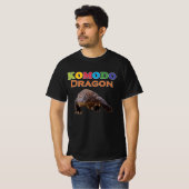Boomy Black Colorful Komodo Dragon Mannen T-shirt (Voorkant volledig)