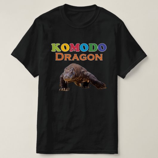 Boomy Black Colorful Komodo Dragon Mannen T-shirt (Design voorkant)