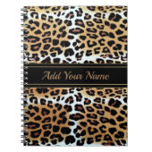 Boomy Elegant Stylish Leopard Print Custom Name Notitieboek (Voorkant)