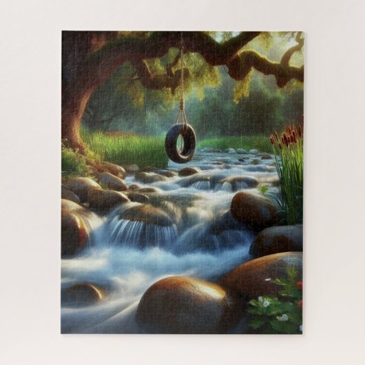 Boomzwaai over water legpuzzel (Verticaal)
