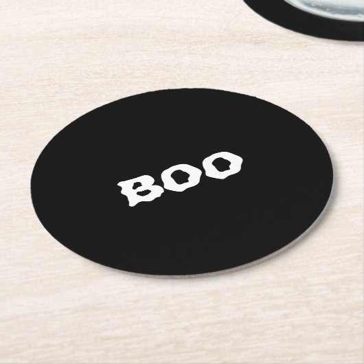 Boomzwart en witte spooky Halloween Ronde Kartonnen Onderzetter (Gebogen)