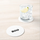 Boomzwart-witte spooky Halloween Ronde Kartonnen Onderzetter (Insitu)