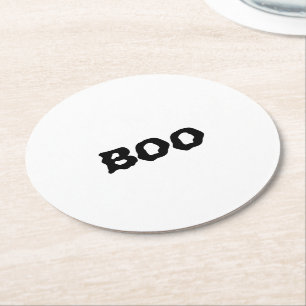 Boomzwart-witte spooky Halloween Ronde Kartonnen Onderzetter