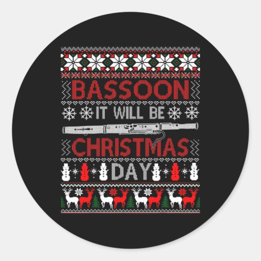 Boon Het wordt kerstdag cadeau Ugly Xmas Ronde Sticker (Voorkant)