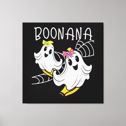 Boonana Cute Ghost Banana Halloween Canvas Afdruk (Voorkant)