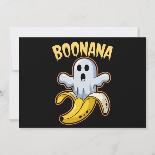 Boonana Cute Ghost Banana Halloween Kaart (Voorkant)