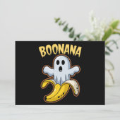Boonana Cute Ghost Banana Halloween Kaart (Staand voorkant)