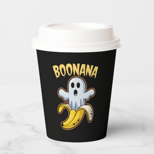 Boonana Cute Ghost Banana Halloween Papieren Bekers (Voorkant)