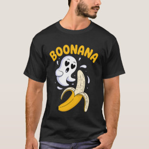 Boonana Grappige Geest Banaan Halloween Pun T-shirt