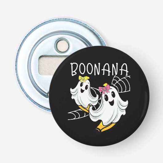 Boonana Schattig Geest Banaan Halloween Button Flesopener (Voorkant)