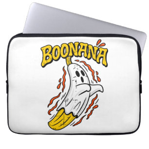 Boonana Schattige Geest Banaan Halloween Laptop Sleeve