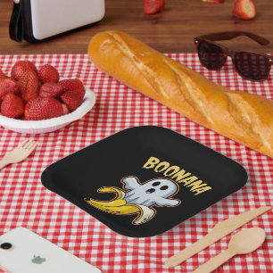Boonana Schattige Geest Banaan Halloween Papieren Bordje