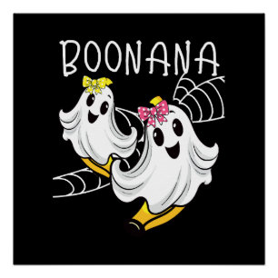 Boonana Schattige Geest Banaan Halloween Perfect Poster