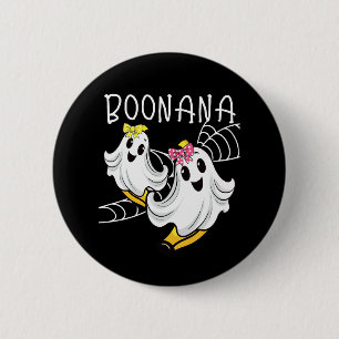 Boonana Schattige Geest Banaan Halloween Ronde Button 5,7 Cm